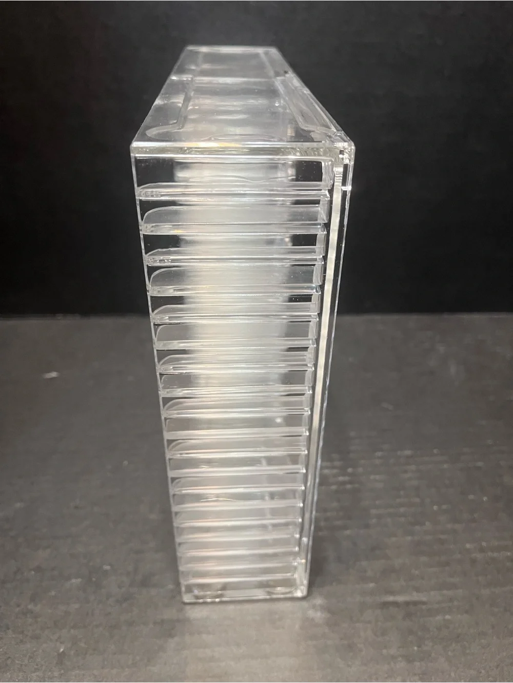 Acrylic 2 Row Cassette Tape Holder  retro mcm art deco 20 tape capacity